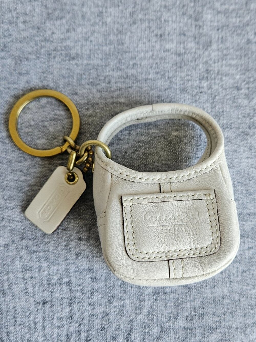 RARE Coach Vintage Leather ERGO Hobo Bag Mini Keychain Fob Coin Purse Bag Charm